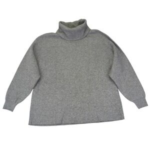 Free People Softly Structured Knit Tunic Sweater Women M Rib Turtleneck Pullover